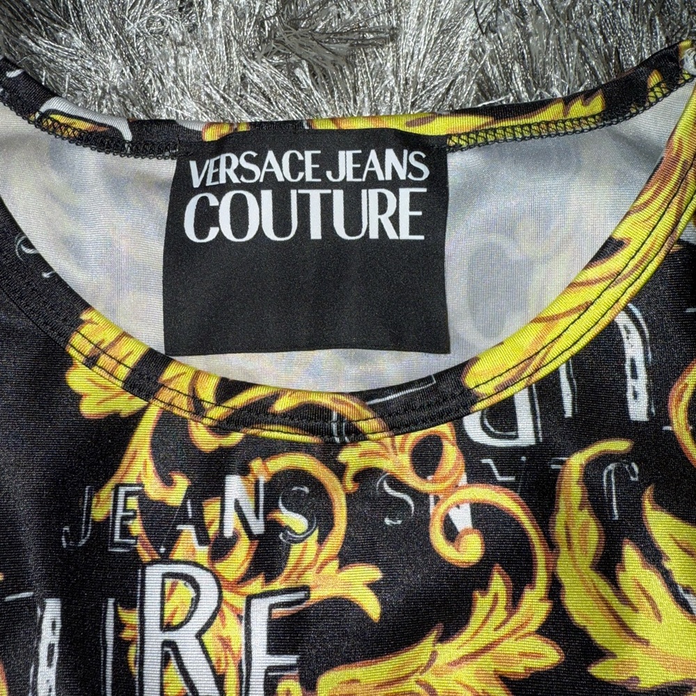 Versace Black And Gold Patterned Ensemble - image 6
